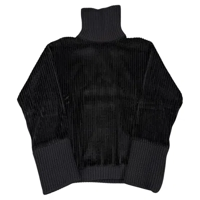 Pre-owned Raf Simons F/w2000-2001  Ribbed Knit Turtleneck Sweater In Black