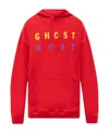 Raf Simons Ghost Print Cotton Hoodie In Red
