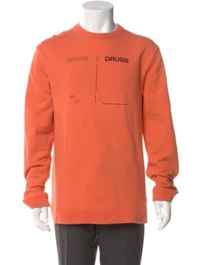 Pre-owned Raf Simons Graphic Print Crew Neck Pullover In Orange