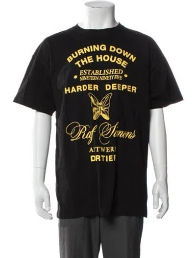 Pre-owned Raf Simons Graphic Print Crew Neck T-shirt In Black