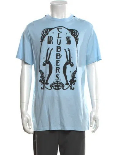 Pre-owned Raf Simons Graphic Print Crew Neck T-shirt In Blue