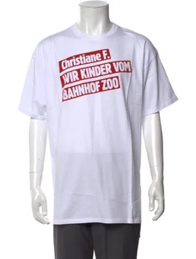 Pre-owned Raf Simons Graphic Print Crew Neck T-shirt In Red/white