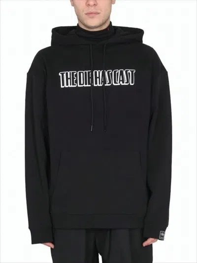 RAF SIMONS GRAPHIC PRINT HOODIE WITH DRAWSTRING