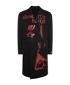 Raf Simons Hand-painted Printed Coat In Black