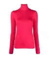 Raf Simons Roll-neck Jersey Top In Red