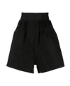 Raf Simons High-waisted Cotton Shorts In Black