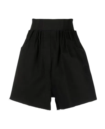 Raf Simons High-waisted Cotton Shorts In Black