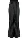 Raf Simons High-waisted Wide-leg Wool Trousers In Black