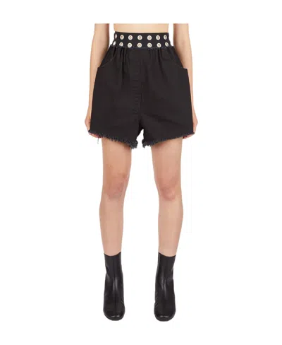 Raf Simons Hole Detail Shorts In Black