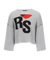 Raf Simons Intarsia-logo Jumper In Gray