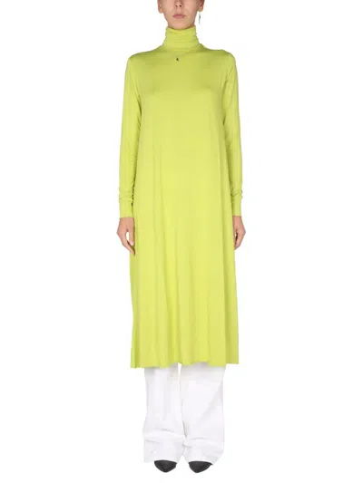 Raf Simons Jersey Long Dress In Yellow