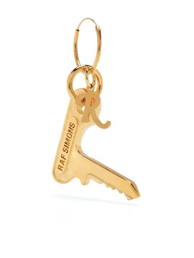 Raf Simons Key Charm Hoop Earring In Gray