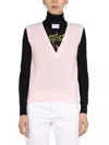 Raf Simons Chic Knit Vest With V-neckline For Women In Pink