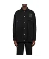 Raf Simons Lapel Denim Coat In Black