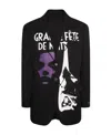 Raf Simons Lapel Printed Suit Jacket In Black