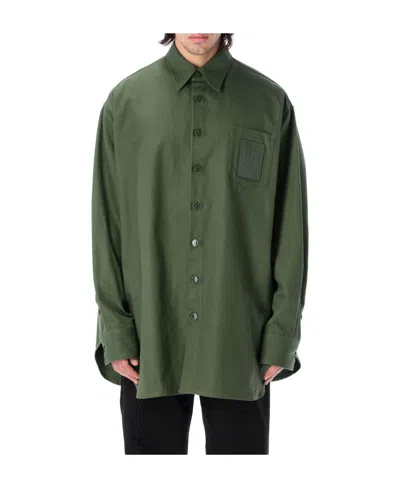 Raf Simons Large Profile Logo Patch Shirt In Green