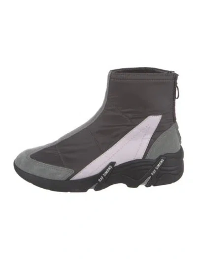 Pre-owned Raf Simons Leather Boots In Gray