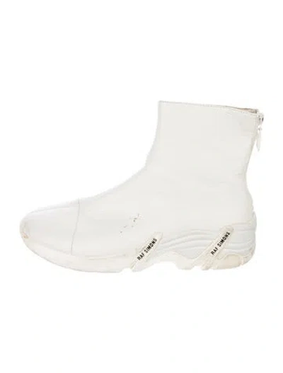 Pre-owned Raf Simons Leather Boots In Neutrals/white