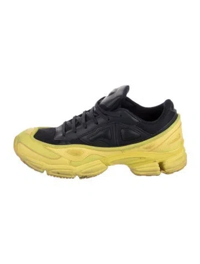 Pre-owned Raf Simons Leather Colorblock Pattern Athletic Sneakers In Yellow