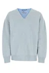 RAF SIMONS LIGHT-BLUE WOOL OVERSIZE SWEATER