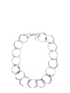 Raf Simons Linked Rings Chain Collar Necklace In Silver