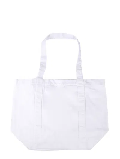 Raf Simons Logo Cotton Shoulder Bag In White