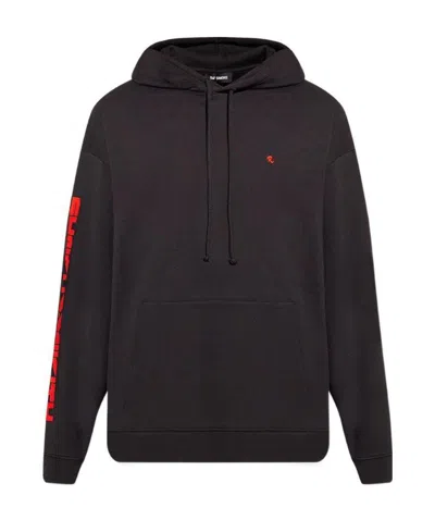 RAF SIMONS RAF SIMONS LOGO EMBROIDERED DRAWSTRING HOODIE