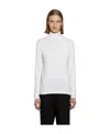 Raf Simons Logo-embroidered Roll-neck Top In White