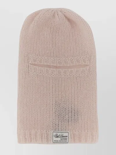 Raf Simons Logo Knit Balaclava Soft Texture In Pink