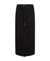 Raf Simons Logo Patch Buttoned-up Denim Midi Skirt In Black