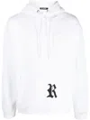 Raf Simons Destroyed Regular Fit Hoodie W/ R Print In White