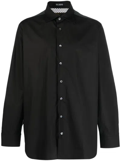 Raf Simons Logo-patch Long-sleeve Shirt In Black