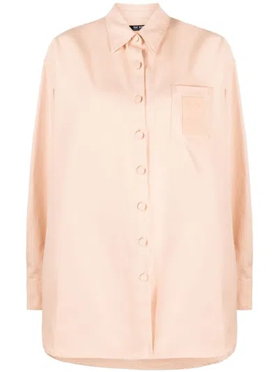 RAF SIMONS LOGO-PATCH OVERSIZED SHIRT