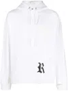 Raf Simons Destroyed Regular Fit Hoodie W/ R Print In Weiss