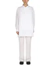 Raf Simons Logo Patch Shirt With Classic Collar For Women In White