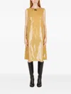 Raf Simons Logo-patch Sleeveless Midi Dress In Gold