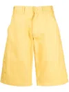 Raf Simons Logo-patch Tailored Shorts In Yellow