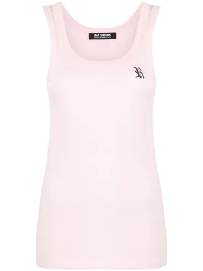 Raf Simons Logo-print Tank Top In Pink