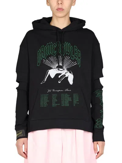 Raf Simons Logo Print Sweatshirt In Black