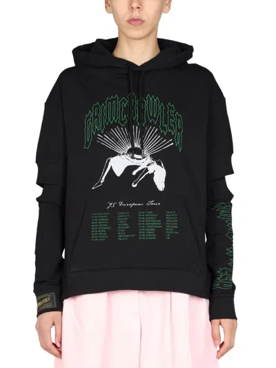 Raf Simons Logo Print Sweatshirt In Black