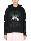 Raf Simons Graphic-print Detachable-sleeve Hoodie In Black
