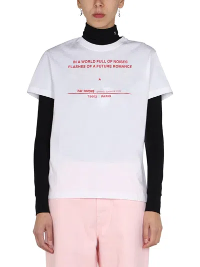 Raf Simons Logo Print T-shirt In White