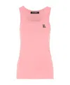 Raf Simons Logo Round-necked Vest In Pink