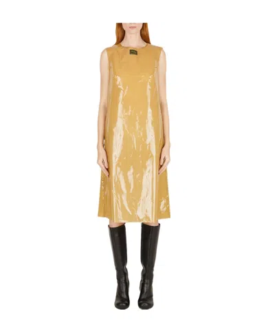Raf Simons Logo Sleeveless Dress In Yellow