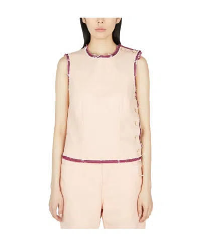 Raf Simons Logo Vest In Nude