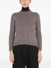Raf Simons Mohair Crewneck Sweater In Gray