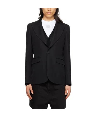 Raf Simons Long-sleeved Button Suit Jacket In Black