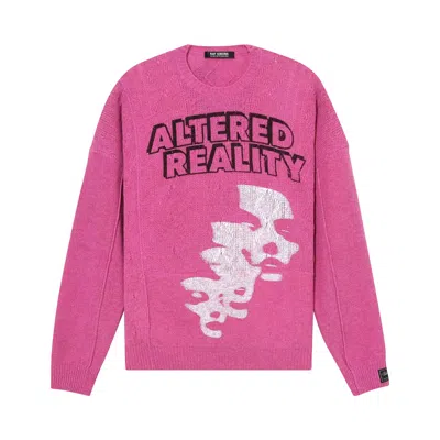 Pre-owned Raf Simons Loose Fit Braid Relief Roundneck Sweater Printed 'violet' | Purple | Men's Size 2