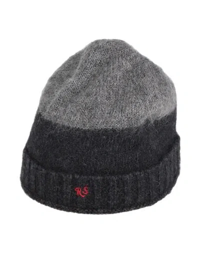 Raf Simons Man Hat Charcoal Size Onesize Mohair Wool, Polyamide, Wool