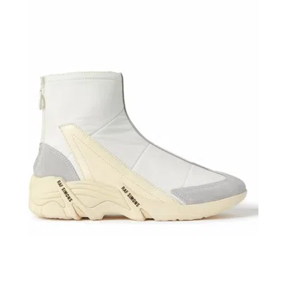 Raf Simons Men's Cylon 22 Quilted Nylon Leather Boot In White